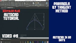 Parabola using tangent method  Autocad tutorial  Anna University questions  Engineering graphics [upl. by Remas9]