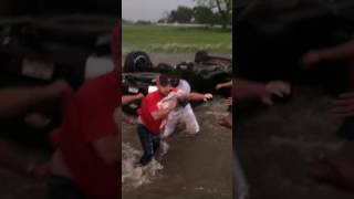 Children Pulled From Overturned Car in Dramatic Water Rescue [upl. by Fillander]