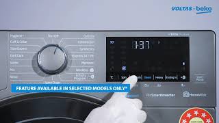 Voltas Beko Front Load Washing machine Program settings [upl. by Bellina]