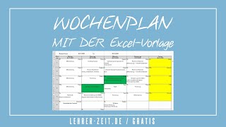 Wochenplan Lehrer mit Excel  Tutorial [upl. by Siana170]