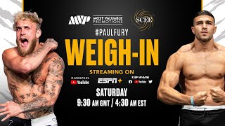 Jake Paul vs Tommy Fury OFFICIAL WEIGHIN FULL [upl. by Seeto828]