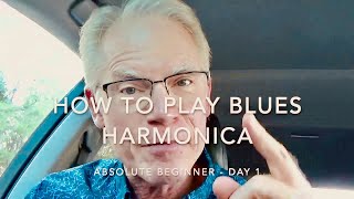 How To Play Blues Harmonica – Absolute Beginner  Day 1 [upl. by Assed]