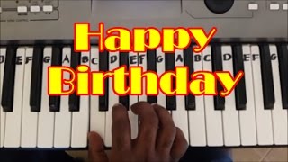 Easy Happy Birthday Keyboard and Piano Tutorial Right Hand [upl. by Dottie933]