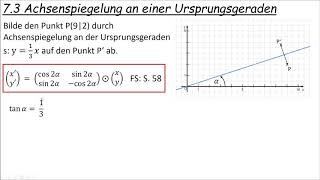 74 Spiegelung an einer Ursprungsgeraden [upl. by Sibbie]