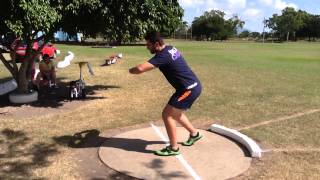 Shotput stepback drill [upl. by Norrahc21]