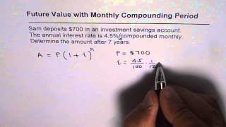 Future Value with Monthly Compounding Period [upl. by Aerdnu]