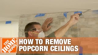 How to Remove Popcorn Ceilings  The Home Depot [upl. by Debera754]