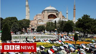 Hagia Sophia Former Istanbul museum welcomes Muslim worshippers  BBC News [upl. by Atibat]