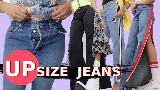 4 Really Cool Ways to Make Jeans Bigger  Upsize Jeans [upl. by Yboc34]