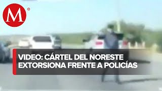 Así es cómo el Cártel del Noreste extorsiona a plena luz del día en la carretera [upl. by Ashmead]