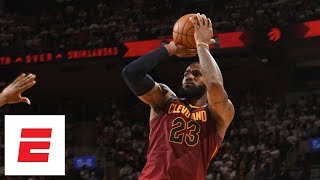 LeBron James hits 6 ridiculous 4thquarter fadeaways as he dismantles Raptors in Game 2  ESPN [upl. by Mommy999]