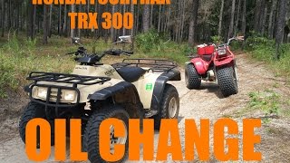 Quick and Easy Oil Change Honda Fourtrax TRX300 [upl. by Nahem]