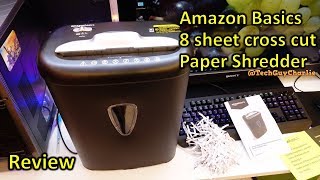 Amazon Basics 8 sheet cross cut paper and credit card shredder review [upl. by Medorra]