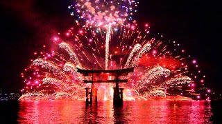 ★ 4K 宮島水中花火大会 Miyajima Water Fireworks Festival Hirosima japan [upl. by Ainelec358]