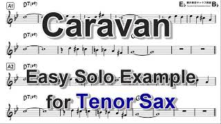 Caravan  Easy Solo Example for Tenor Sax [upl. by Bonnette]