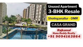 Unused 3BHK Apartment Resale  Sholinganallur OMR  Casa grand Royale  Rajkamal  9094163864 [upl. by Corly]