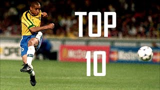 Roberto Carlos ● Top 10 Free Kicks [upl. by Ahtilat]