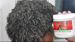 How I Defined My NATURAL 4C Curls Using Bentonite Clay  Aztec Healing Clay Mask [upl. by Jacy246]