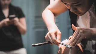 Female Barber Relaxing Sultans Shave I Singapore [upl. by Johny]