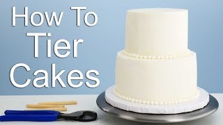 The EASIEST way to Tier a Cake [upl. by Aspasia]