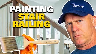 Painting A Hand Rail How To Paint Stair Railing [upl. by Nalak282]