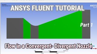 ANSYS Tutorial  Flow in a Convergent Divergent Nozzle  Compressible Flow Part 12 [upl. by Bradan]