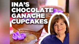 Ina Gartens Chocolate Ganache Cupcakes  Barefoot Contessa  Food Network [upl. by Nikal]