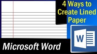 4 Easy ways to create lined paper in MS Word – Microsoft Word Tutorial [upl. by Weathers]