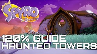 Spyro The Dragon Reignited 120 Guide HAUNTED TOWERS ALL GEMS EGGS DRAGONS [upl. by Aseretairam]