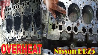 OVERHEAT Top overhaul Nissan BD25 [upl. by Rahel]