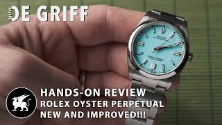 Rolex Oyster Perpetual 36mm Turquoise HandsOn 126000 Tiffany Blue Stella Dial Rolex OP Review [upl. by Aromat]