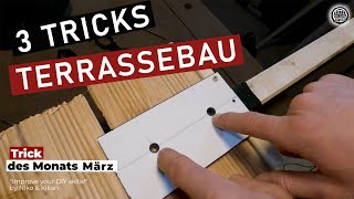 Holzterrasse selber bauen  3 DIY Tricks Terrassenbau [upl. by Daniell]