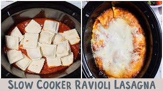 Slow Cooker Ravioli Lasagna EASIEST LASAGNA EVER 🍝 [upl. by Suoilenroc]