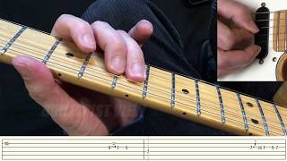 Slow Blues Lead Guitar  Beginner Lesson  With Tab [upl. by Htebesile]