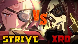 Baiken Strive vs Xrd Moveset Comparison [upl. by Draude800]