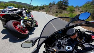 SuperBikes On The Way  Yamaha R1 M Vs Aprilia Rsv4 RF [upl. by Aninnaig]