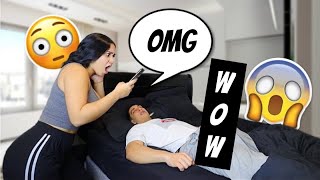 WAKING UP quotBRICKquot PRANK ON MY GIRLFRIEND cute reaction [upl. by Akcimehs]