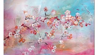 Tutorial Kirschblüten malen Anfänger Cherry Blossomsbeginners [upl. by Aleahcim494]