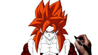 How To Draw Gogeta SSJ 4  Step By Step  Dragonball [upl. by Romonda]