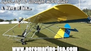 Zigolo MG12 motorized ultralight motor glider sailplane from AeroMarine LSA [upl. by Gina]