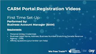 Registering Business on CARM Client Portal CCP Access [upl. by Haeel]