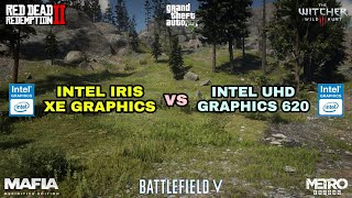 i5 1135G7 Intel Iris Xe Graphics vs i5 8250U Intel UHD Graphics 620 Gaming Test  2020 [upl. by Atlas]