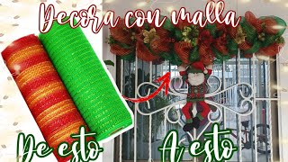 CÓMO DECORAR CON MALLA NAVIDEÑASÚPER FÁCIL Y BONITO [upl. by Aihseym842]