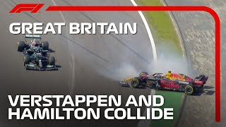 Verstappen amp Hamilton Collide At Silverstone  2021 British Grand Prix [upl. by Bamberger]