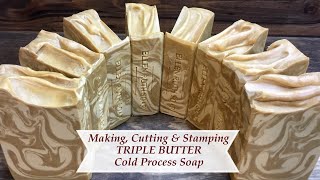 How to make TRIPLE BUTTER Soap using Mango Shea amp Cocoa butters  Ellen Ruth Soap [upl. by Malloch]