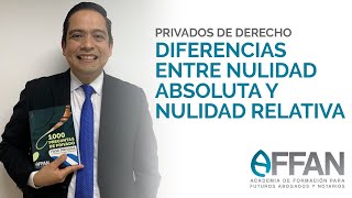 Diferencias entre NULIDAD ABSOLUTA y NULIDAD RELATIVA  Privados de Derecho Guatemala [upl. by Worra305]