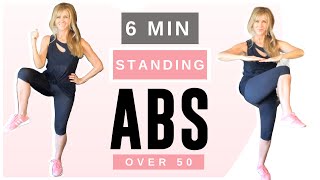 6 Minute Standing Abs Indoor Workout Over 50  Low Impact [upl. by Rettuc]