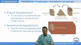 ENGENHARIA TOPOGRAFIA AGRIMENSURA TERRAPLENAGEM Corte e Aterro Empolamento e Compactação [upl. by Mcquade636]