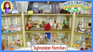 Sylvanian Families Calico Critters House Tour Cloverleaf Manor Grand Hotel  Kids Toys [upl. by Nalak]