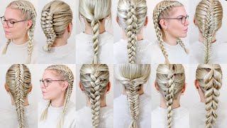 How To Braid Your Own Hair For Complete Beginners  15 EASY Braids For Summer FULL TALK THROUGH [upl. by Ynafetse]